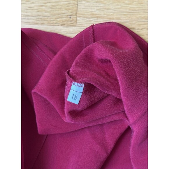 Barrie Pace Vintage 80s Silk Blouse Button Down Formal Shirt Magenta Size 18 1X - Picture 8 of 16